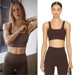 Varley Freesoft Cori Sports Bra Chocolate Brown size M